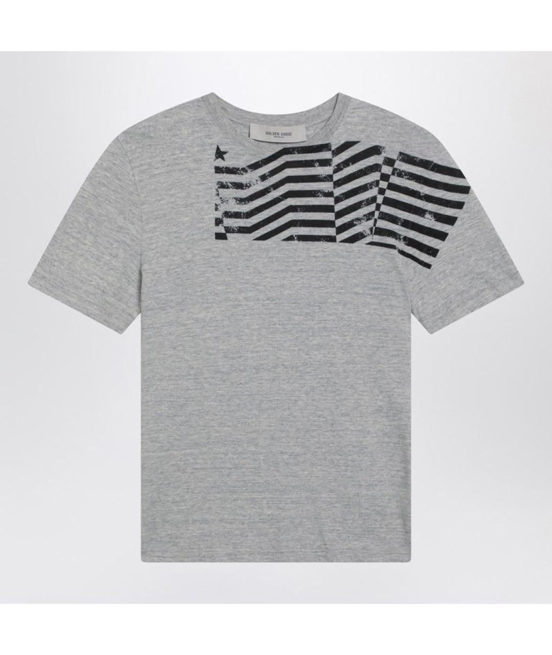 GOLDEN GOOSE DELUXE BRAND Серая хлопковая футболка, фото 4