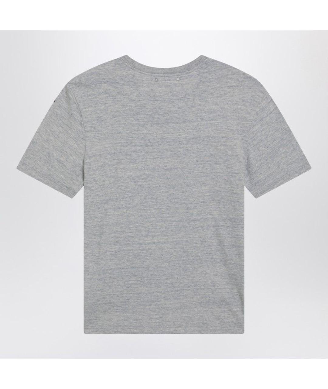 GOLDEN GOOSE DELUXE BRAND Серая хлопковая футболка, фото 2