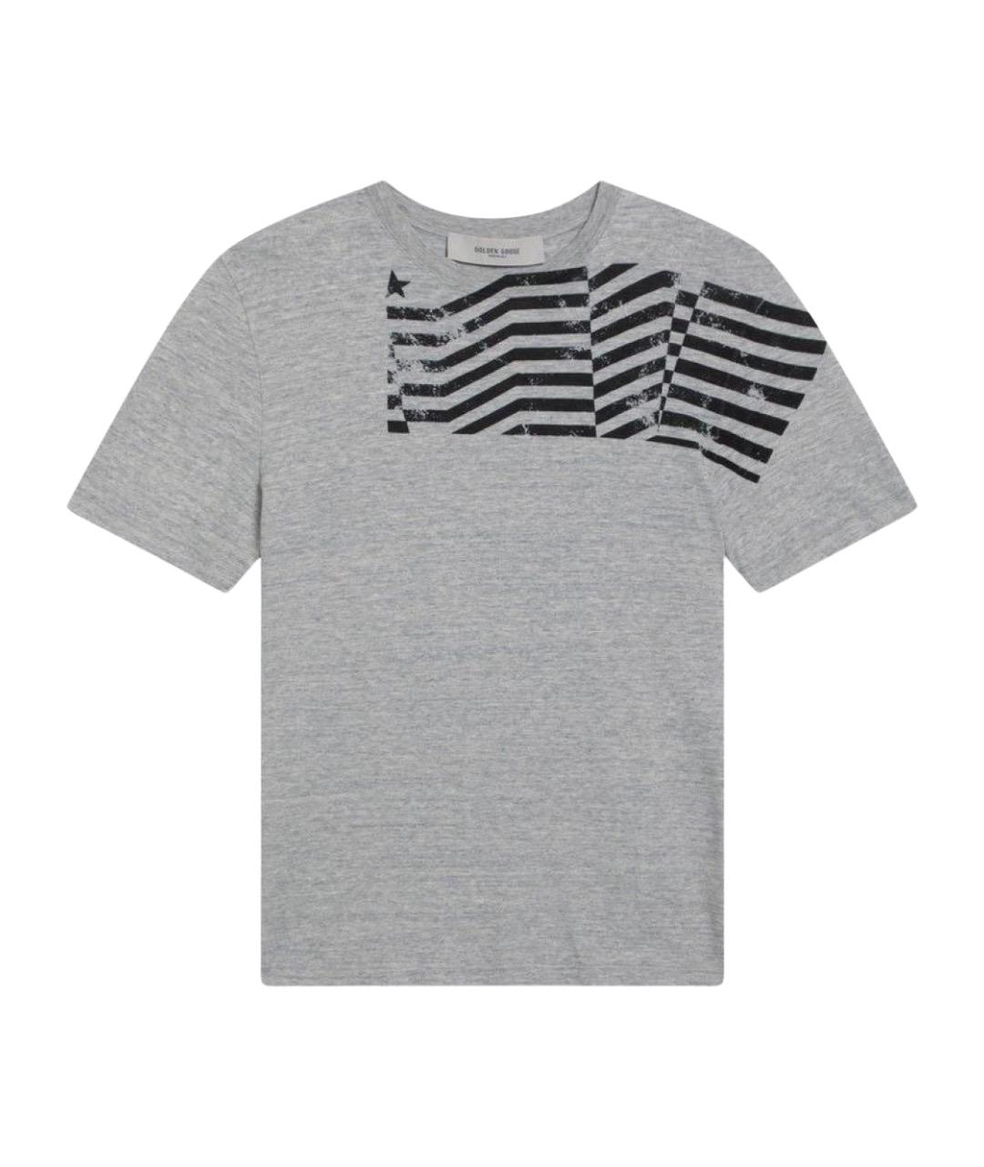 GOLDEN GOOSE DELUXE BRAND Серая хлопковая футболка, фото 1
