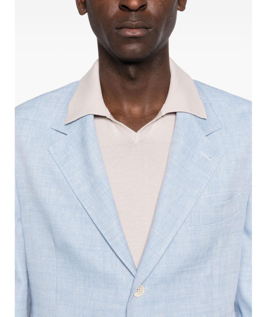 BRUNELLO CUCINELLI Синий шерстяной пиджак, фото 5