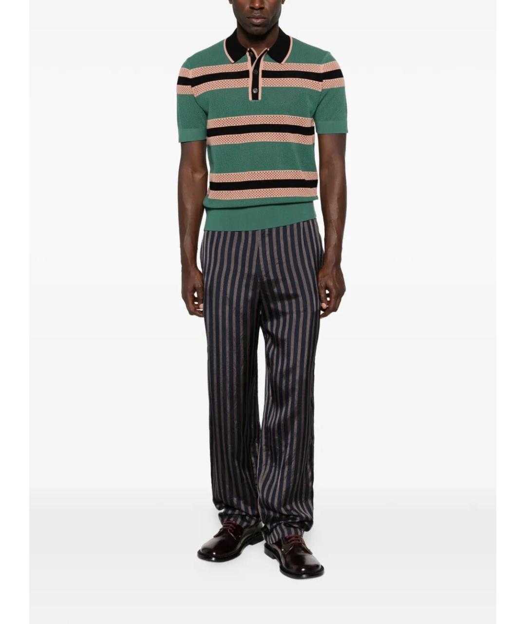 DRIES VAN NOTEN Зеленые поло с коротким рукавом, фото 4