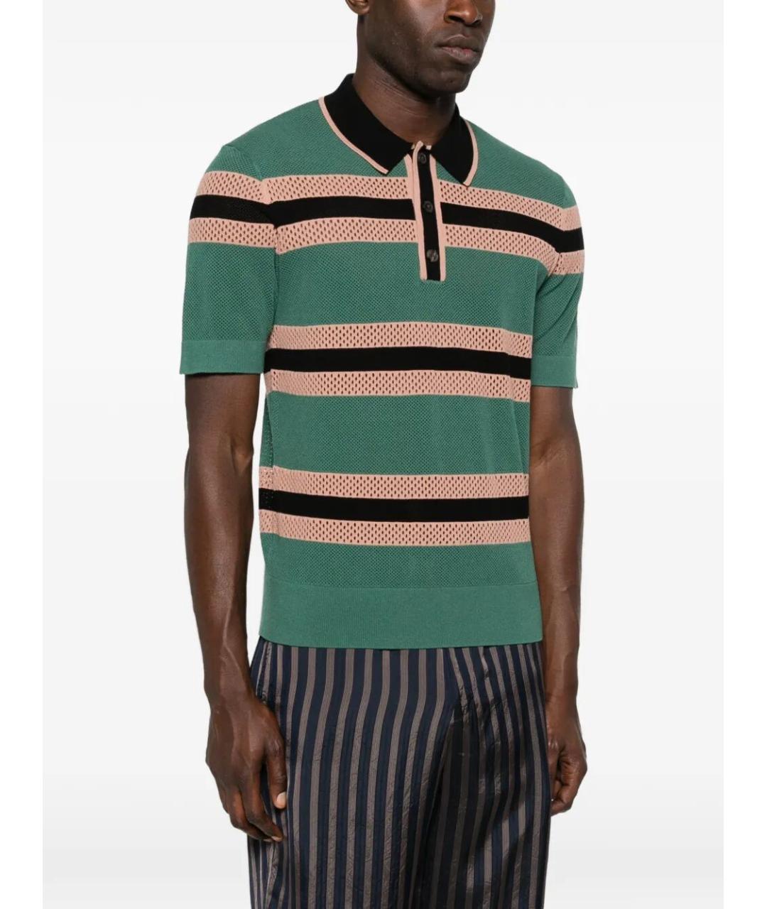 DRIES VAN NOTEN Зеленые поло с коротким рукавом, фото 2