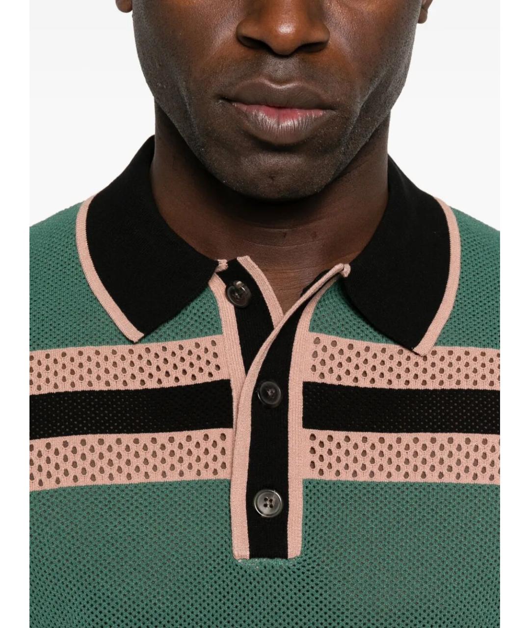 DRIES VAN NOTEN Зеленые поло с коротким рукавом, фото 5