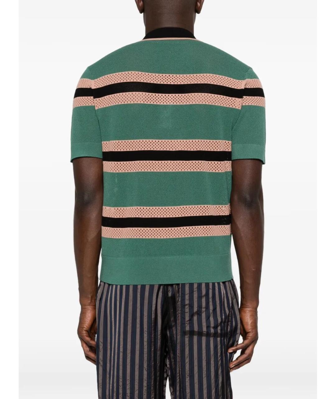 DRIES VAN NOTEN Зеленые поло с коротким рукавом, фото 3