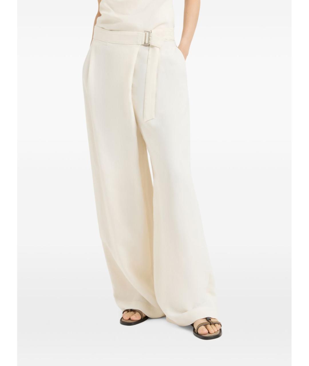 BRUNELLO CUCINELLI Белые льняные прямые брюки, фото 4