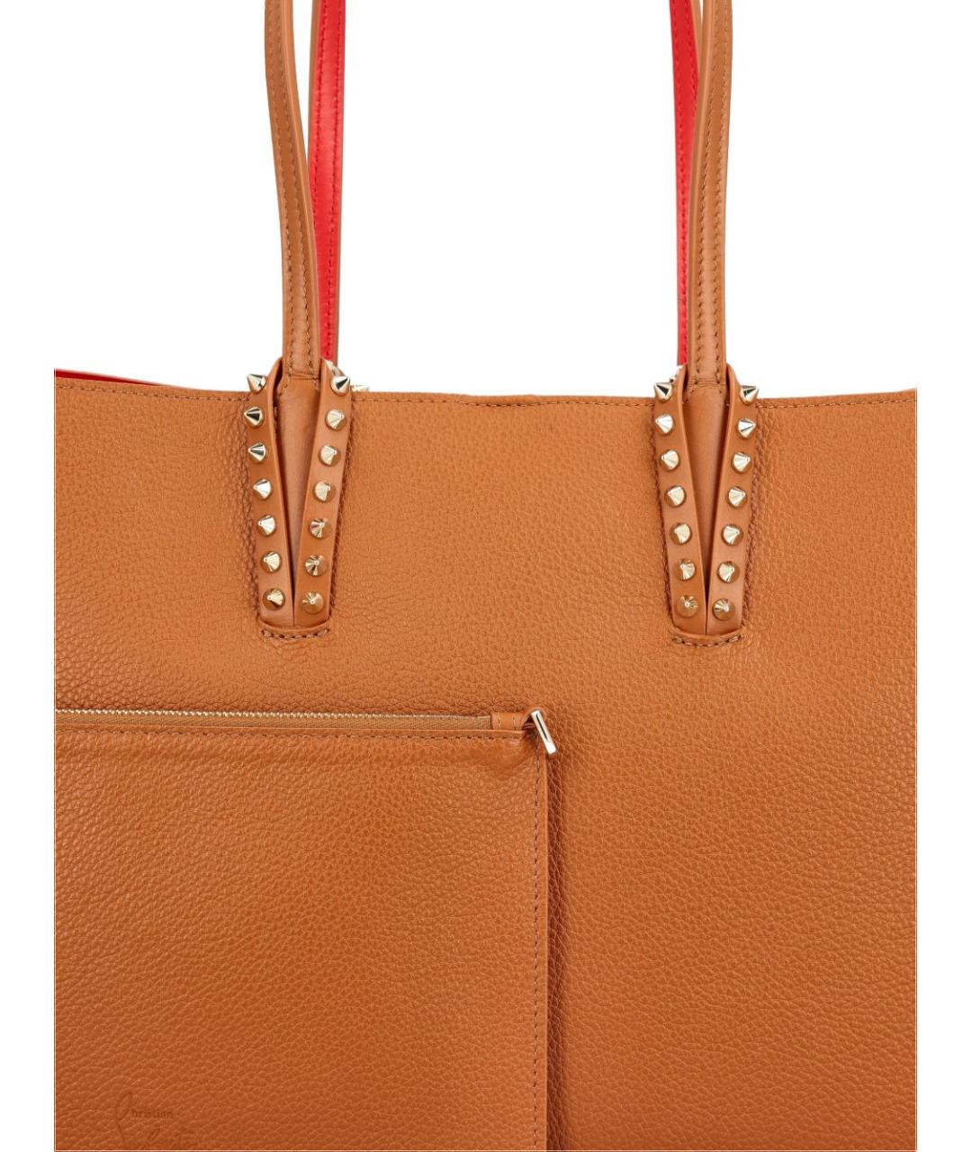 CHRISTIAN LOUBOUTIN Коричневая кожаная сумка тоут, фото 4