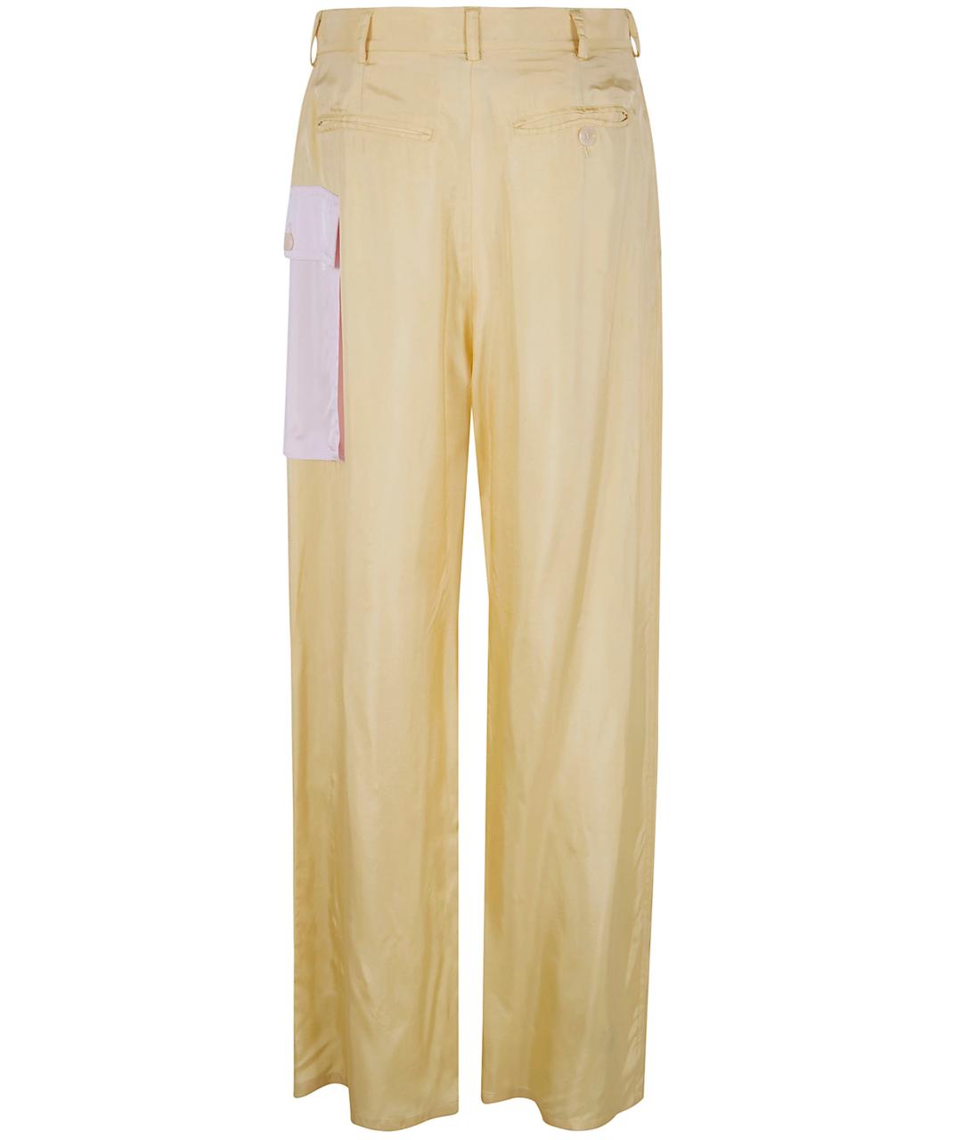 MARNI Желтые вискозные прямые брюки, фото 2