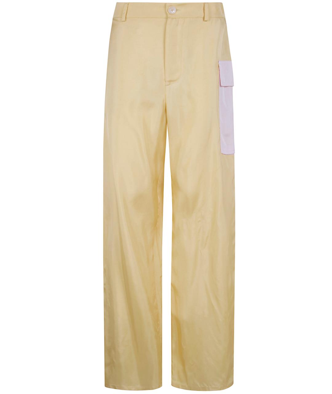 MARNI Желтые вискозные прямые брюки, фото 1