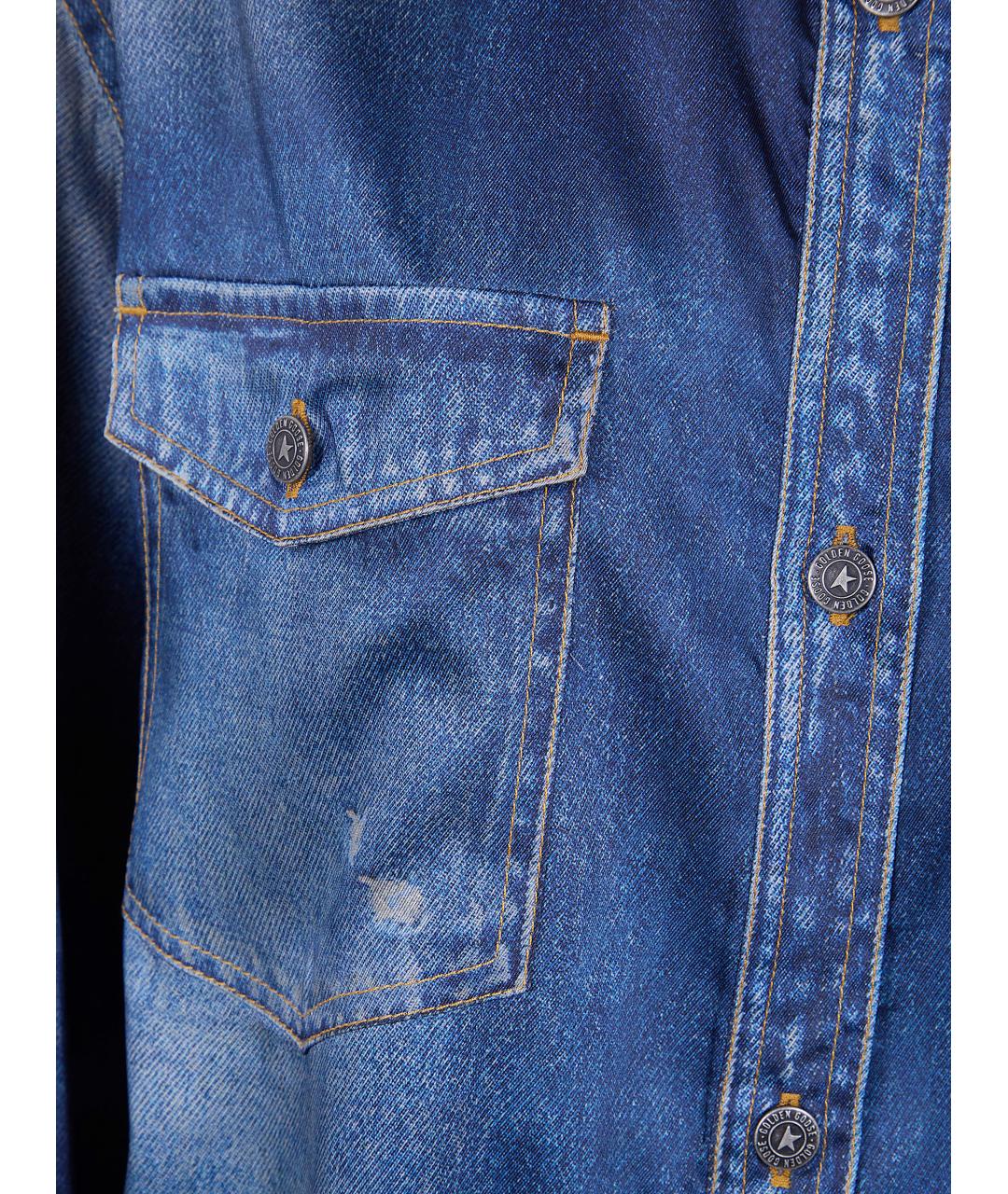 GOLDEN GOOSE DELUXE BRAND Синяя рубашка, фото 5