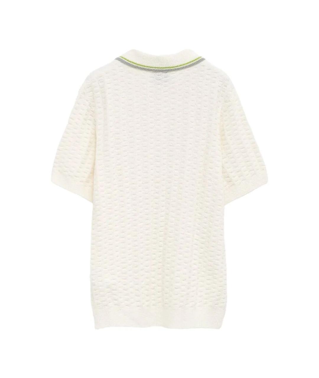 CASABLANCA Белое хлопковое поло с коротким рукавом, фото 3