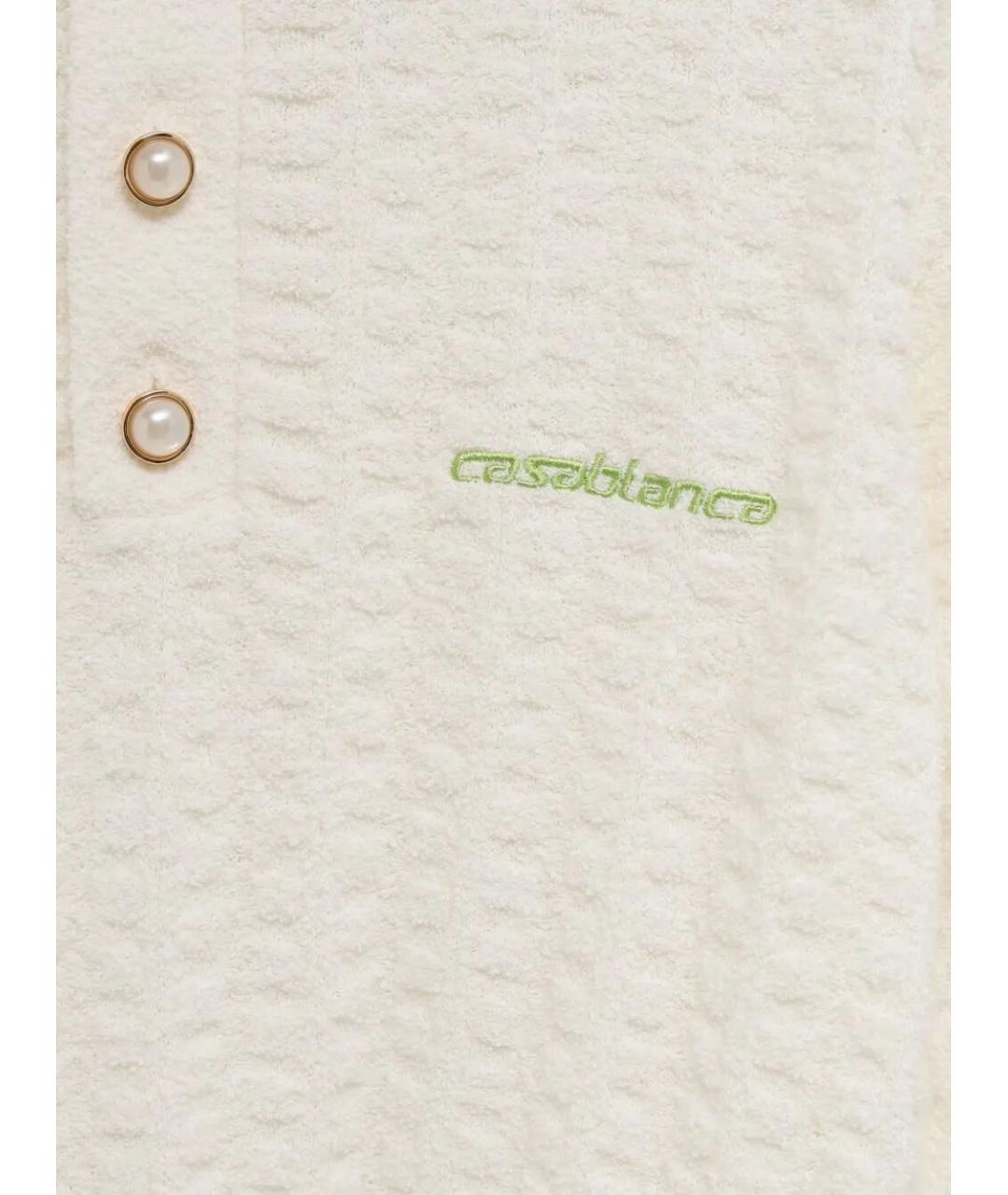 CASABLANCA Белое хлопковое поло с коротким рукавом, фото 2