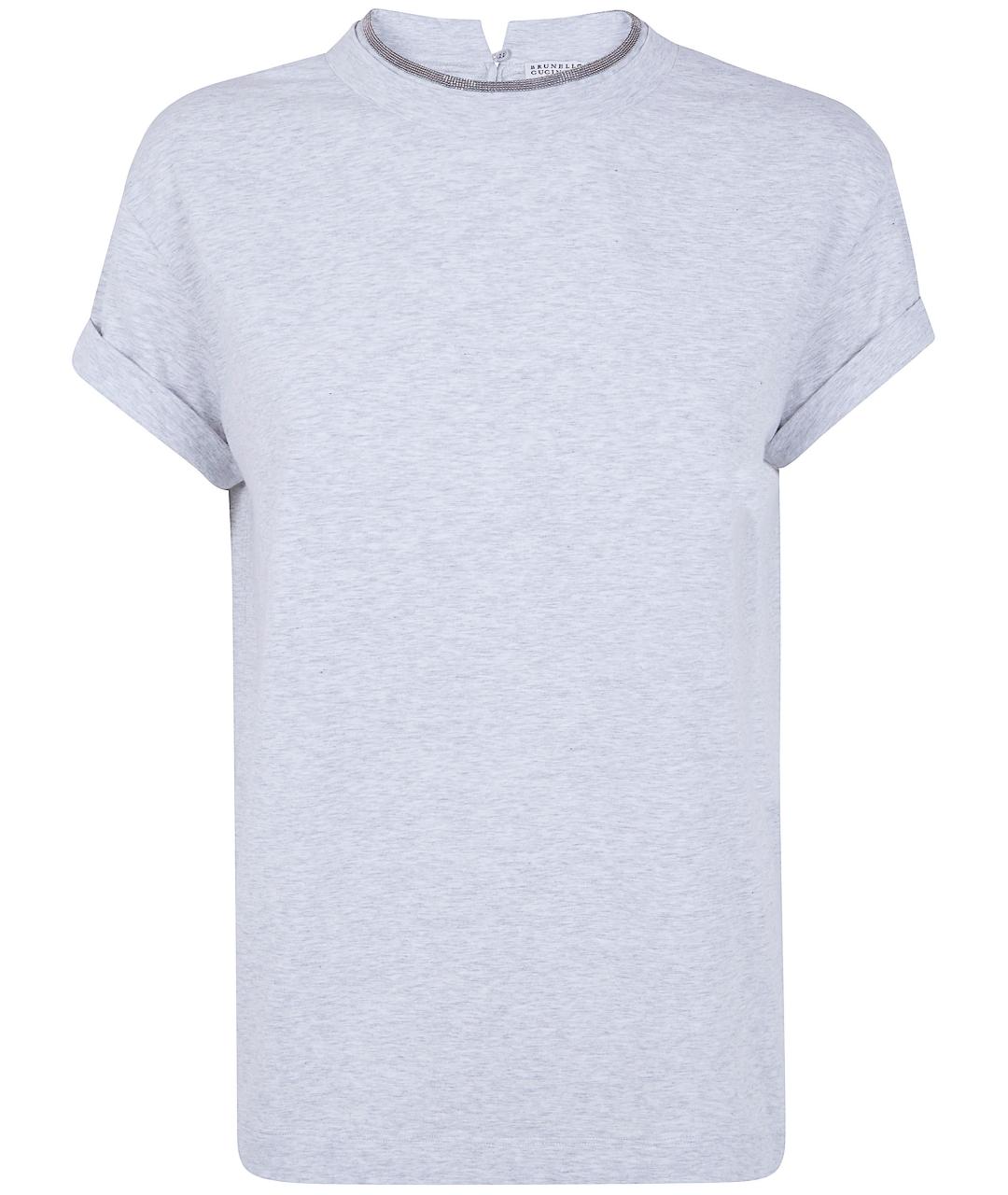 BRUNELLO CUCINELLI Серая хлопковая футболка, фото 1