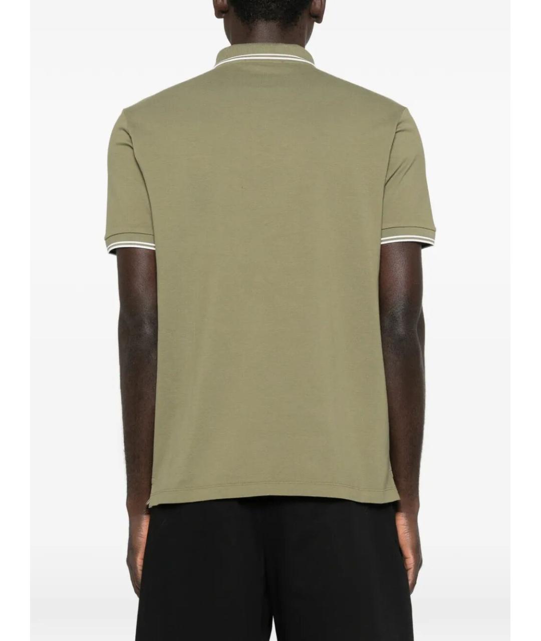 STONE ISLAND Зеленые хлопковое поло с коротким рукавом, фото 4
