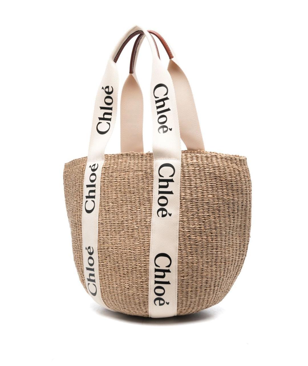 CHLOE Бежевая пелетеная сумка через плечо, фото 5