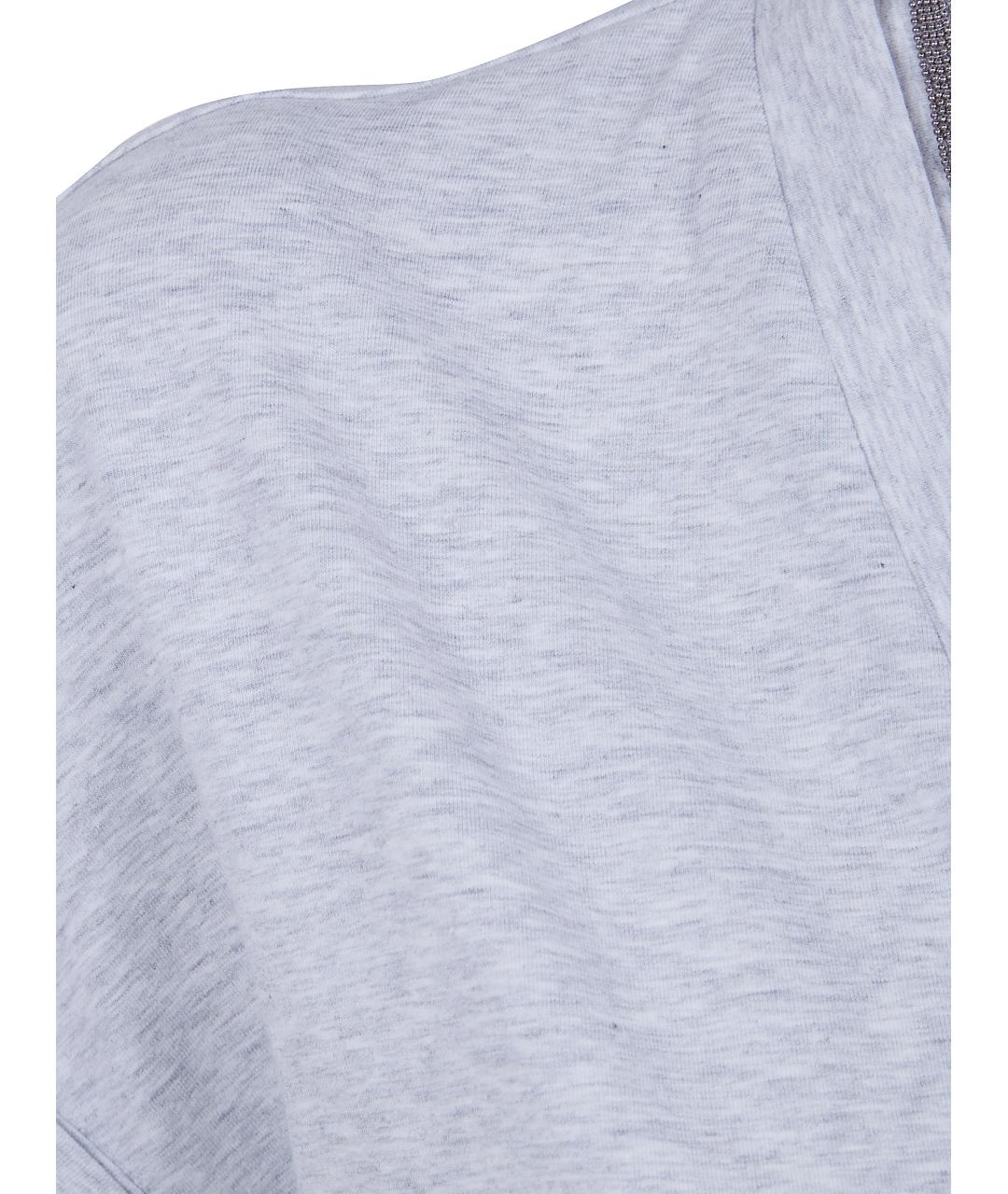 BRUNELLO CUCINELLI Серая хлопковая футболка, фото 3