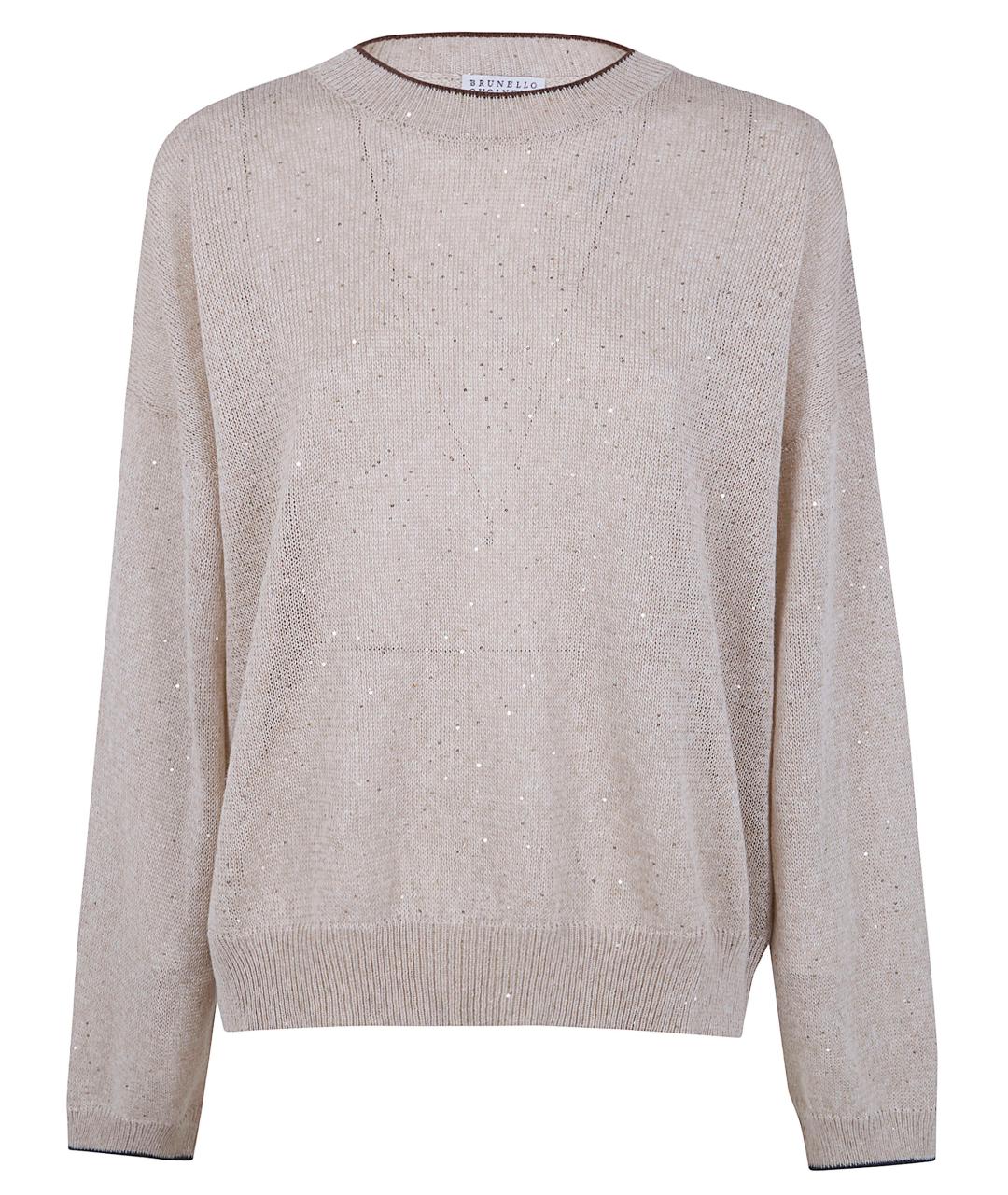 BRUNELLO CUCINELLI Бежевый хлопковый джемпер / свитер, фото 1