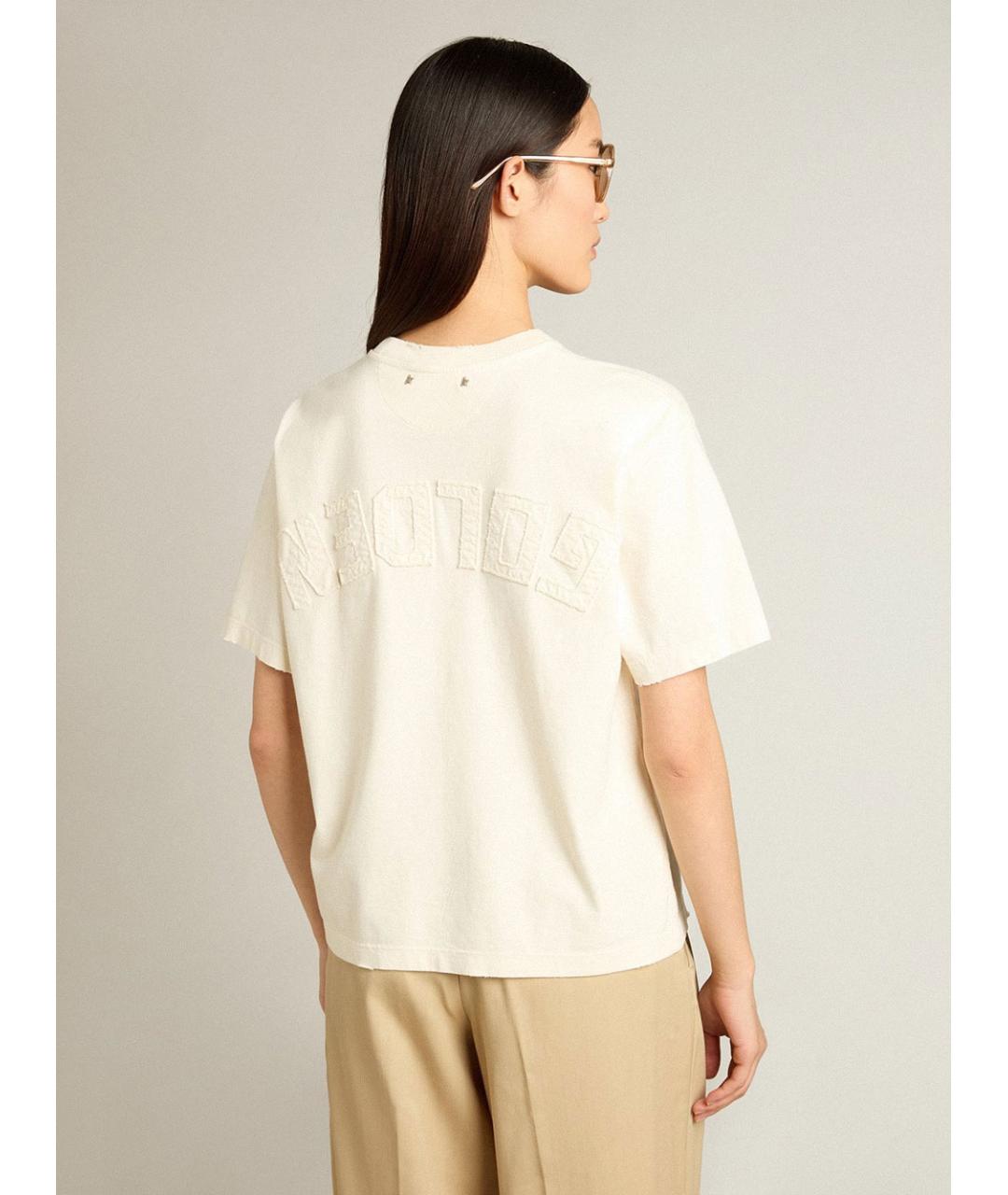 GOLDEN GOOSE DELUXE BRAND Белая хлопковая футболка, фото 3