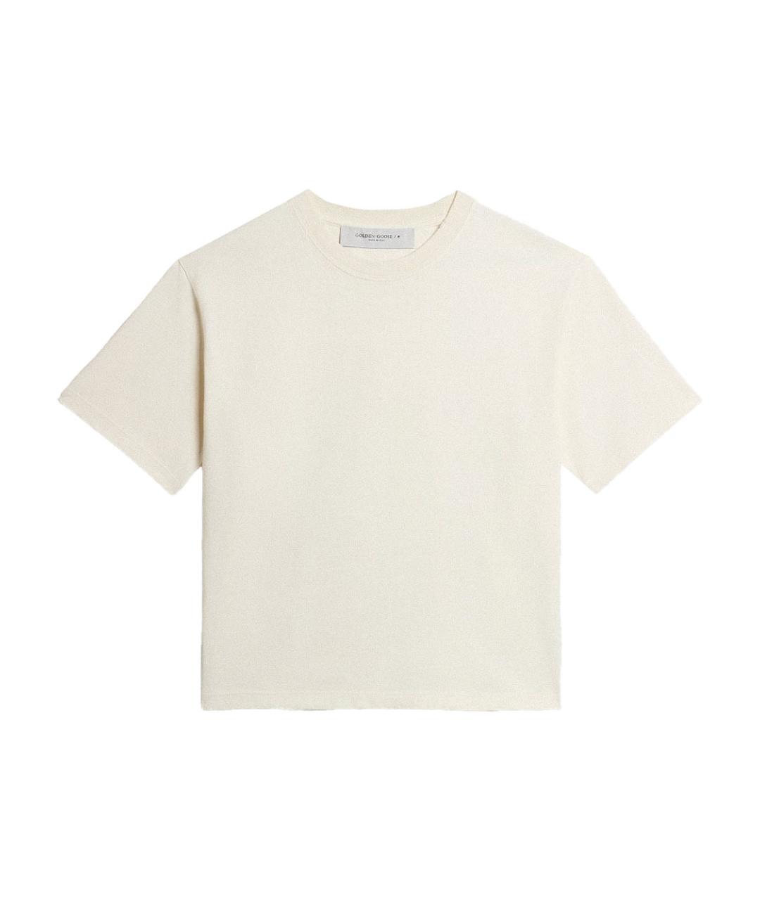 GOLDEN GOOSE DELUXE BRAND Белая хлопковая футболка, фото 1