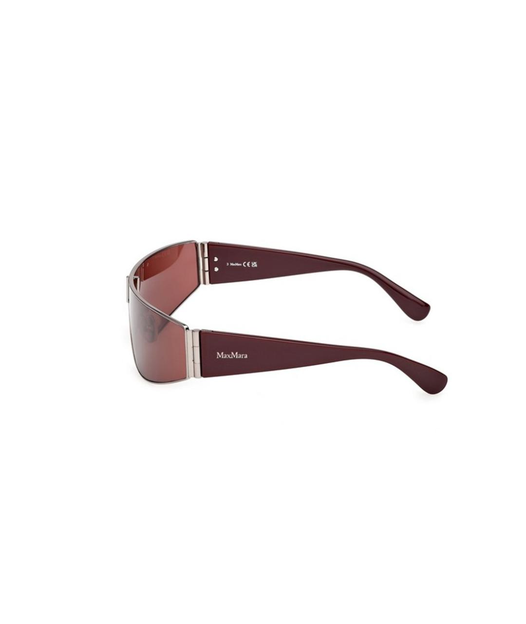 MAX MARA Бордовые металлические солнцезащитные очки, фото 2