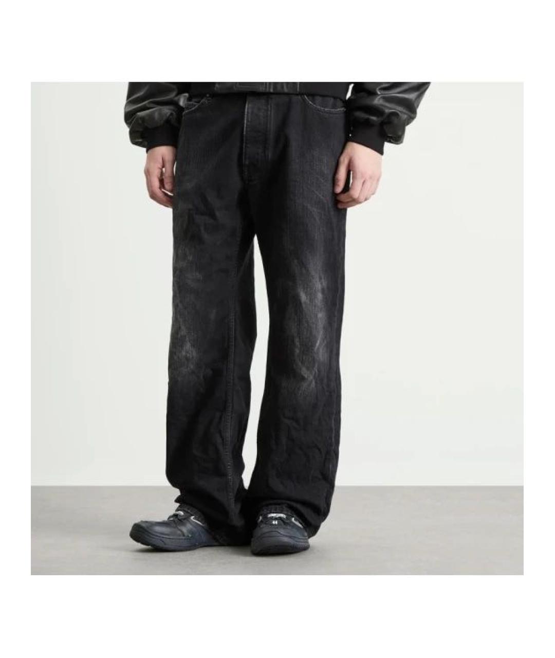 BALENCIAGA Черные хлопковые прямые джинсы, фото 2