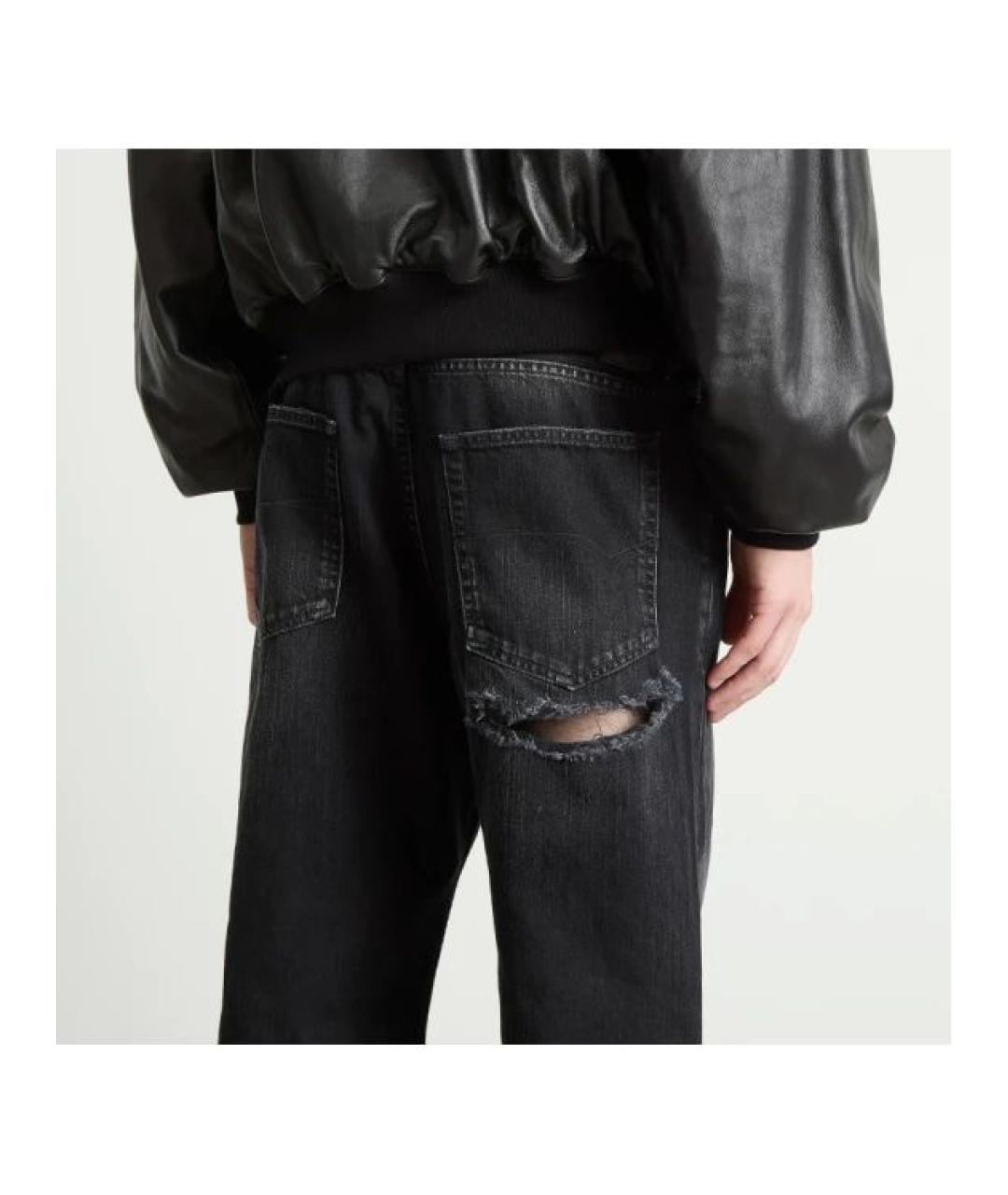 BALENCIAGA Черные хлопковые прямые джинсы, фото 4