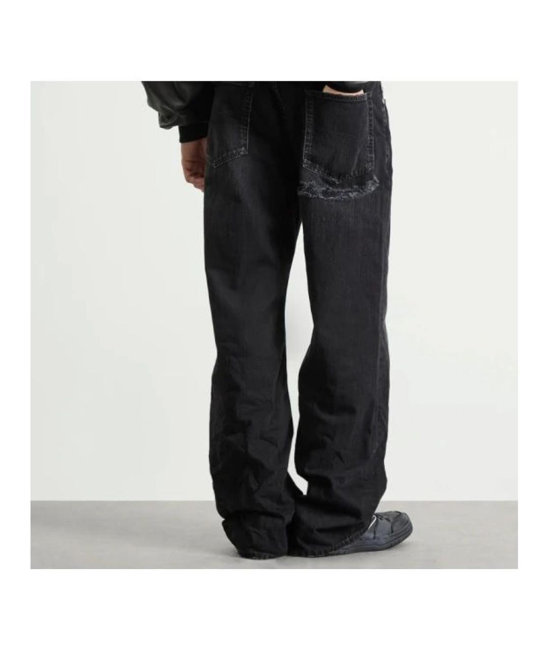 BALENCIAGA Черные хлопковые прямые джинсы, фото 3