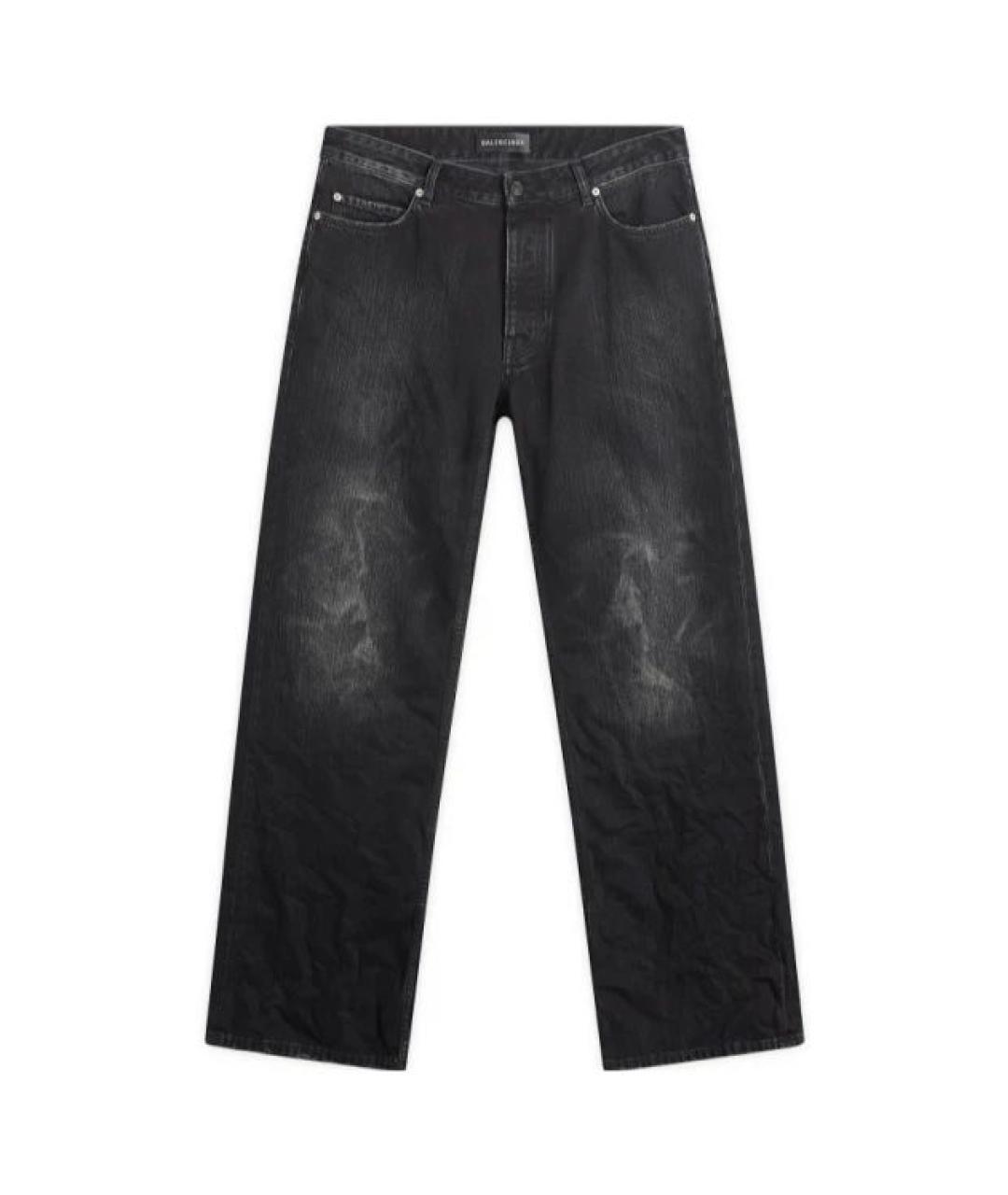 BALENCIAGA Черные хлопковые прямые джинсы, фото 1