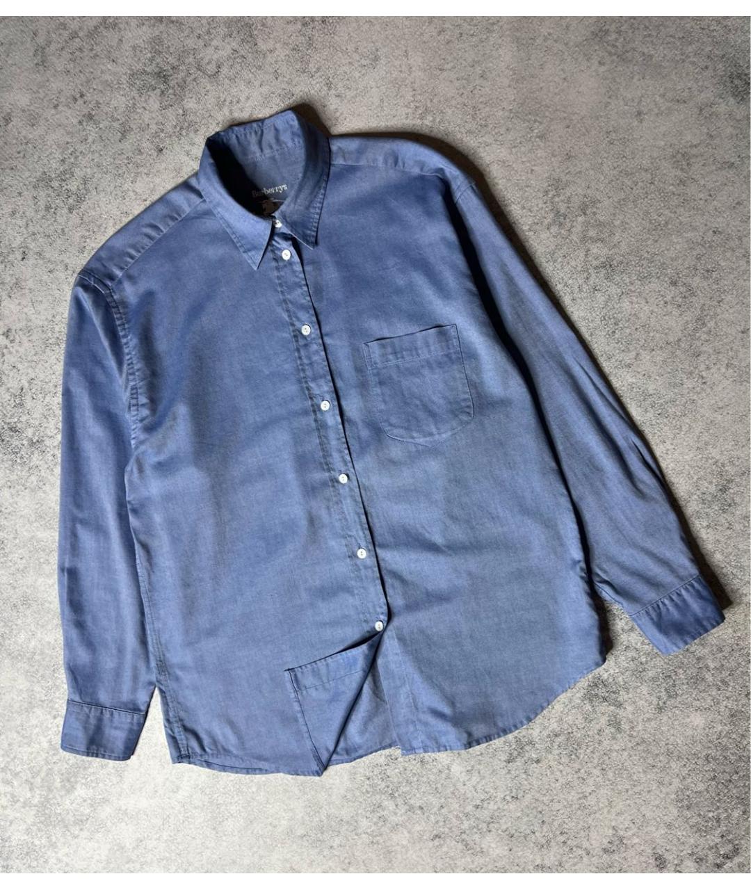 BURBERRY Голубая хлопковая рубашка, фото 3