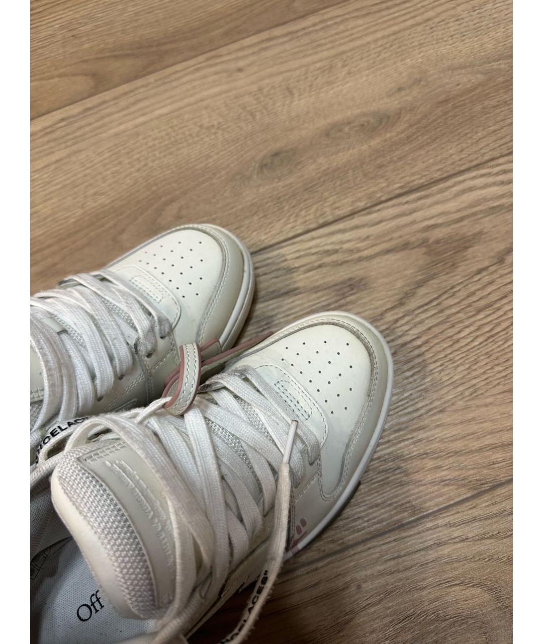 OFF-WHITE Белые кожаные кроссовки, фото 7