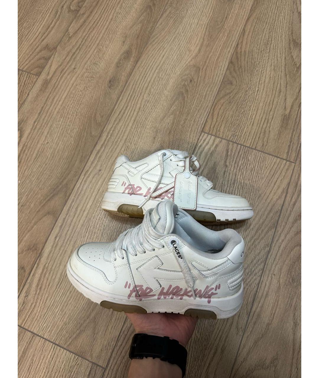 OFF-WHITE Белые кожаные кроссовки, фото 6