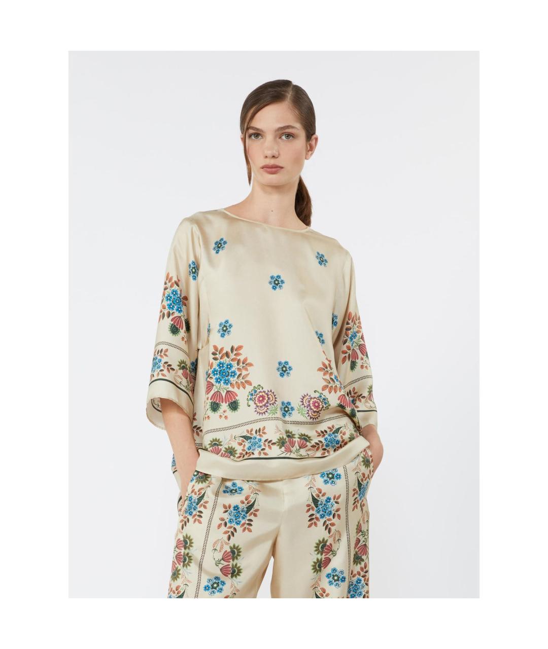 WEEKEND MAX MARA Мульти шелковая рубашка, фото 4