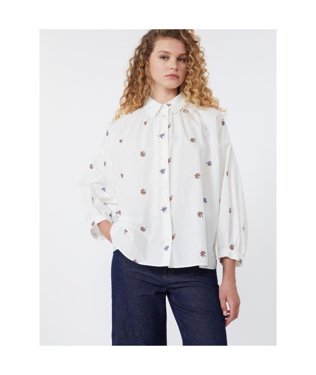 WEEKEND MAX MARA Белая хлопковая рубашка, фото 3