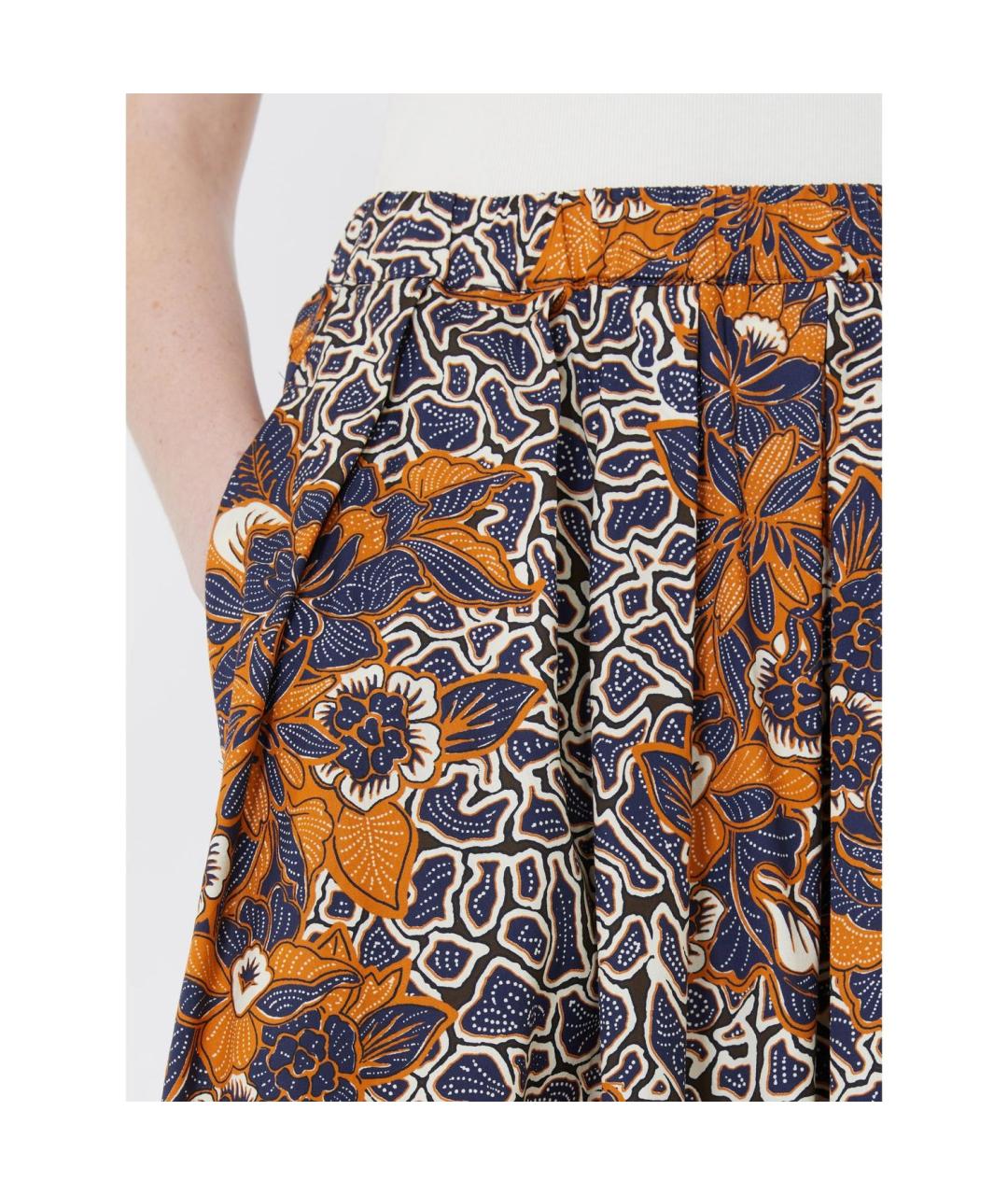 WEEKEND MAX MARA Мульти хлопковая юбка миди, фото 3