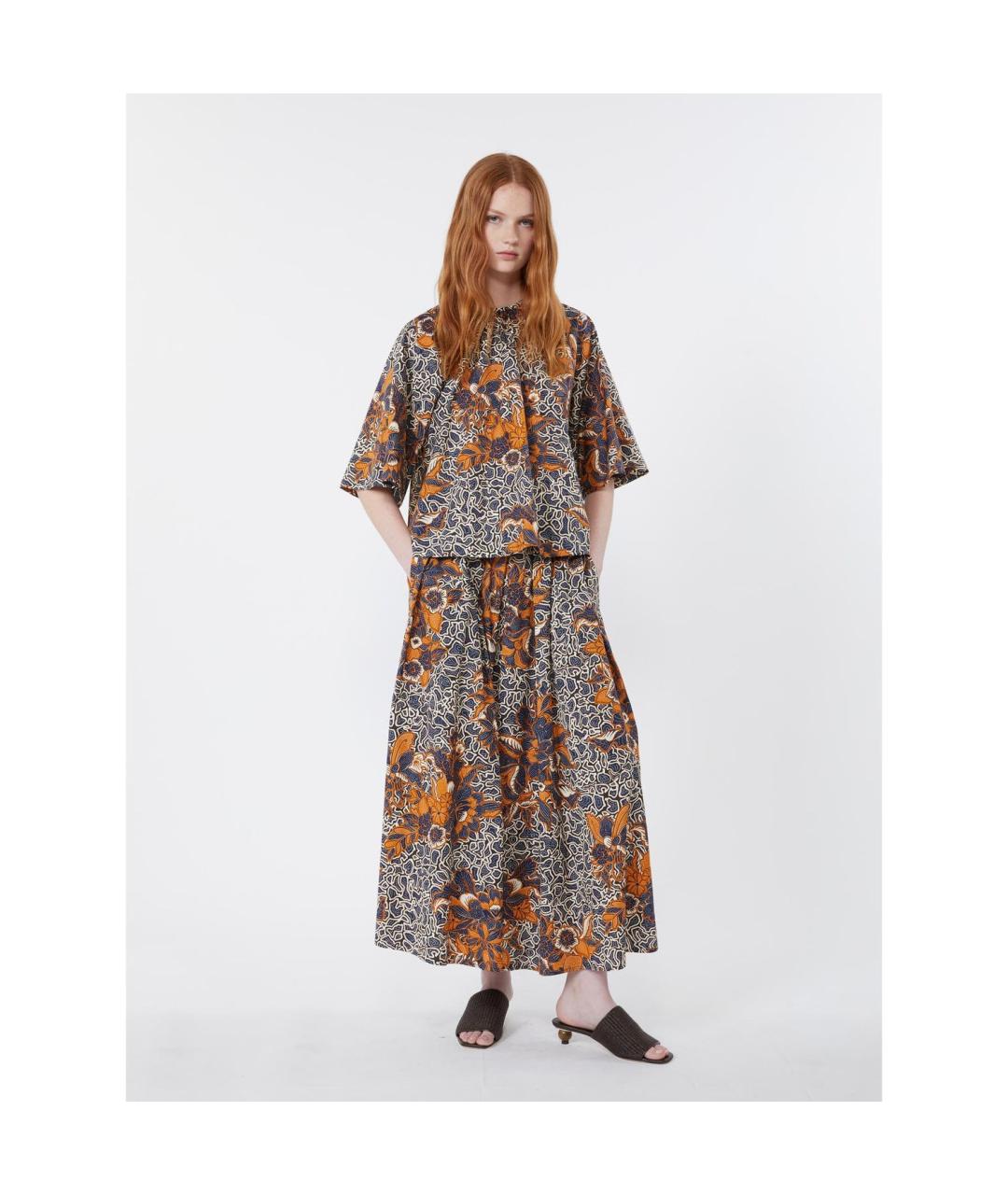 WEEKEND MAX MARA Мульти хлопковая юбка миди, фото 4