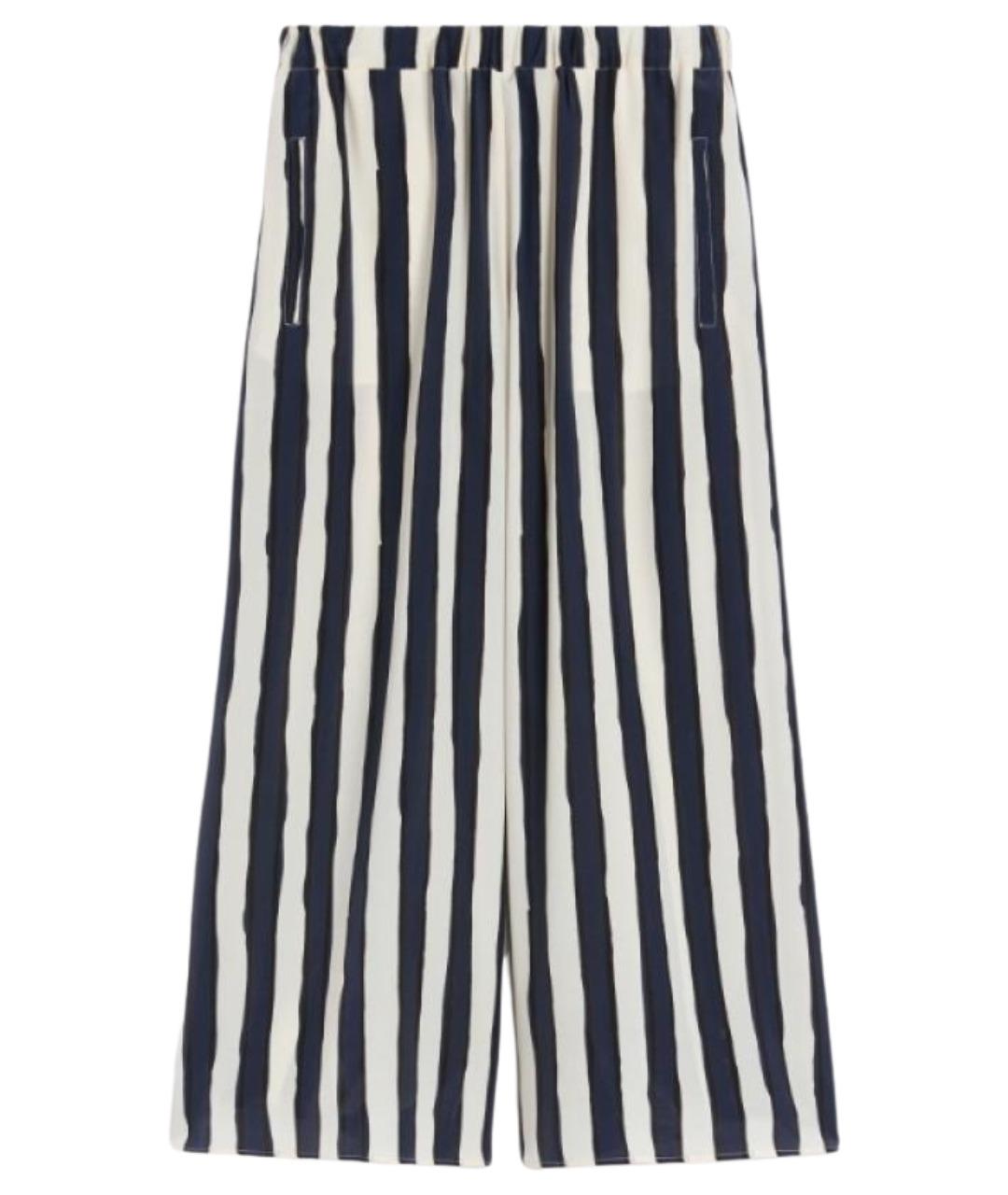 WEEKEND MAX MARA Синие шелковые прямые брюки, фото 1