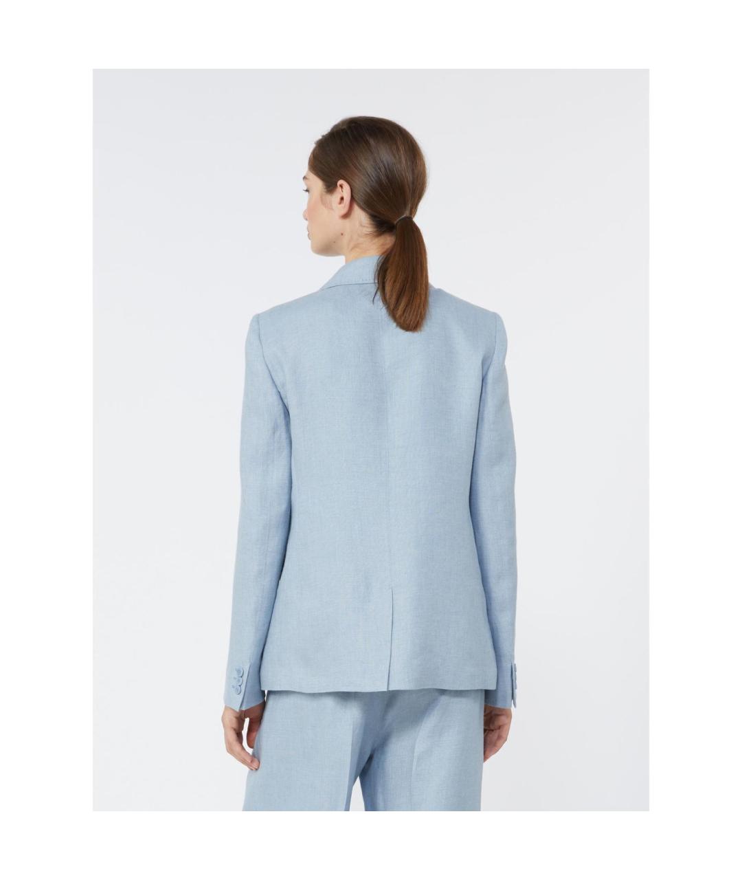 WEEKEND MAX MARA Синий льняной жакет/пиджак, фото 2