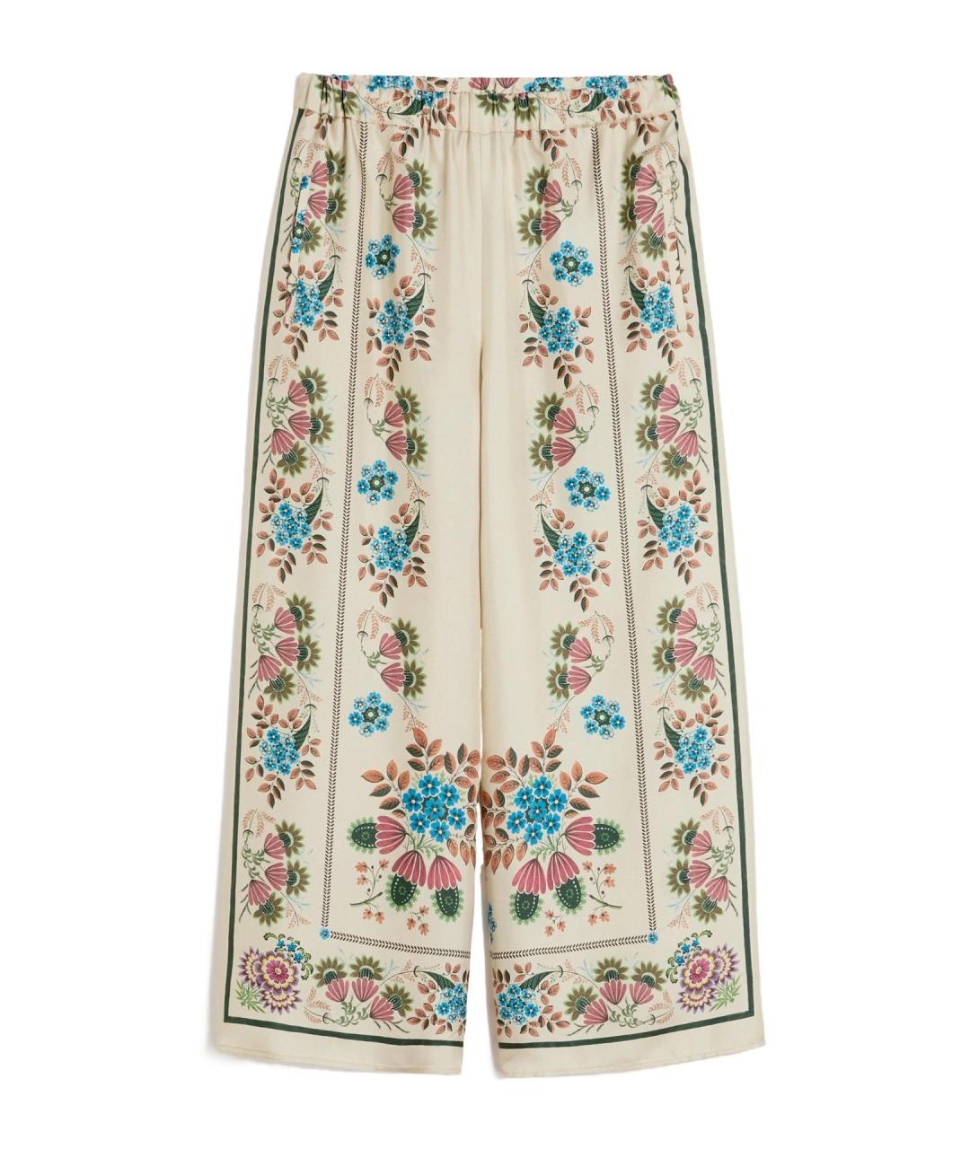 WEEKEND MAX MARA Мульти шелковые прямые брюки, фото 1