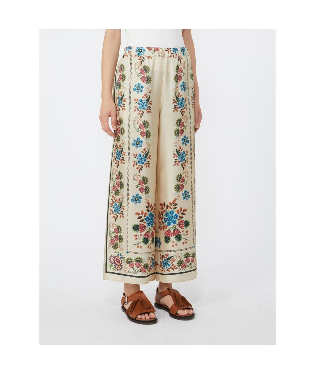 WEEKEND MAX MARA Мульти шелковые прямые брюки, фото 2