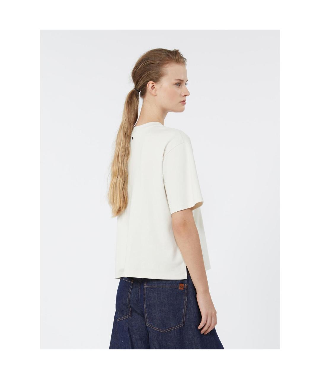 WEEKEND MAX MARA Бежевая хлопковая футболка, фото 2