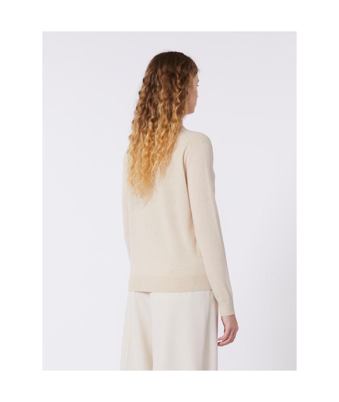 WEEKEND MAX MARA Бежевый кашемировый джемпер / свитер, фото 2