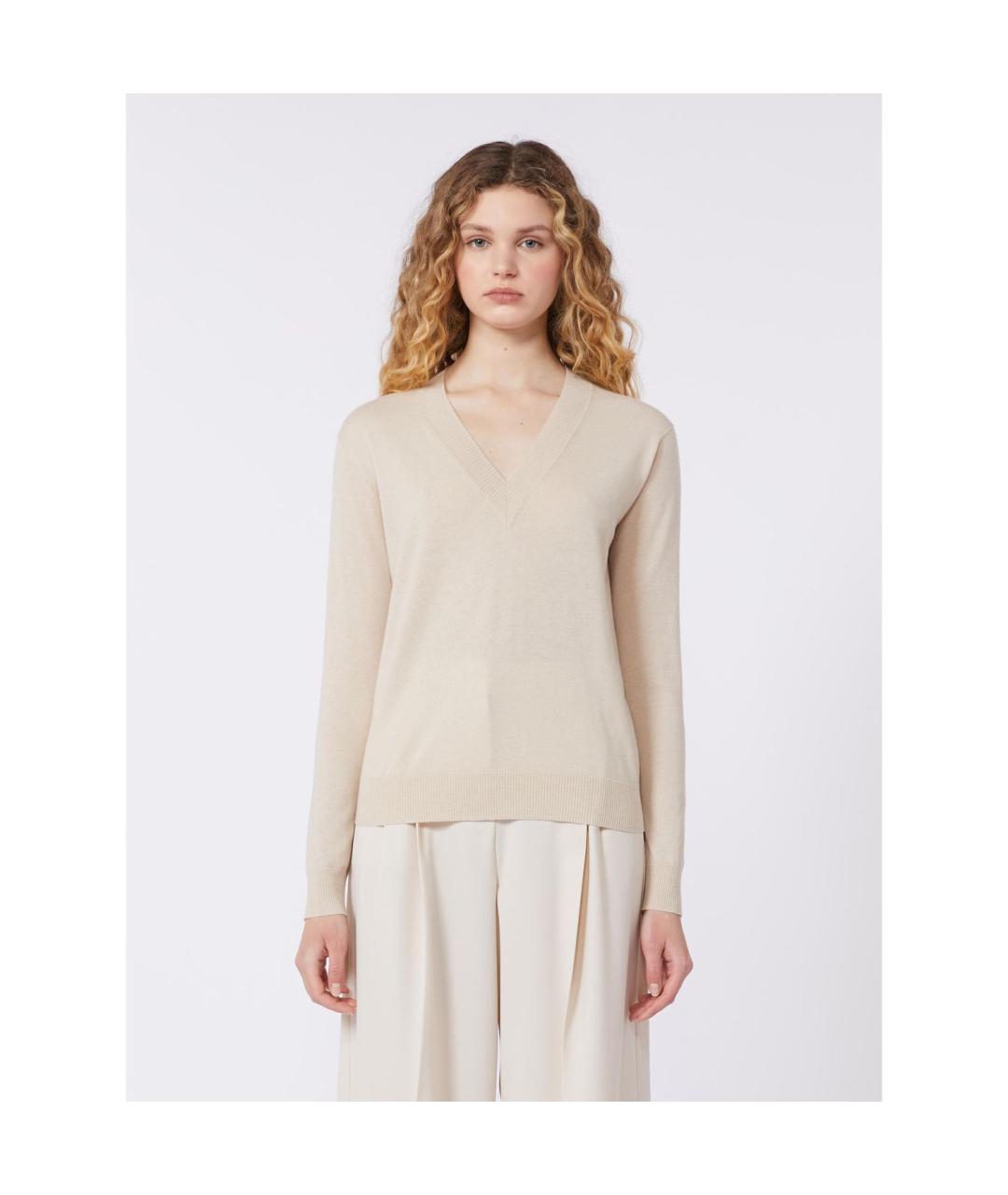 WEEKEND MAX MARA Бежевый кашемировый джемпер / свитер, фото 4