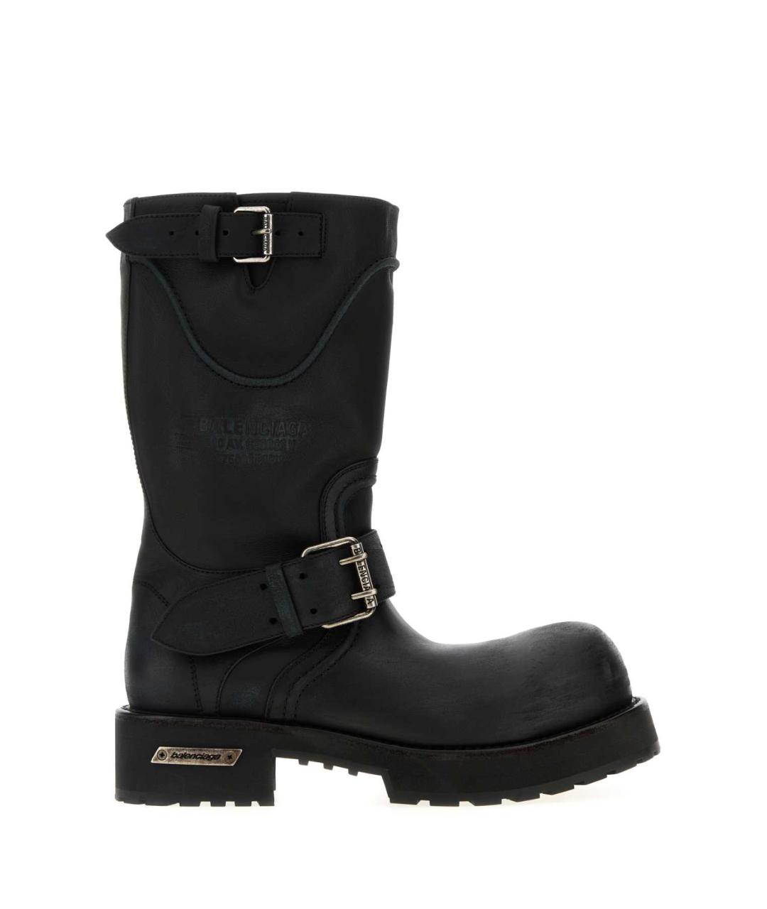 BALENCIAGA Черные кожаные высокие ботинки, фото 1