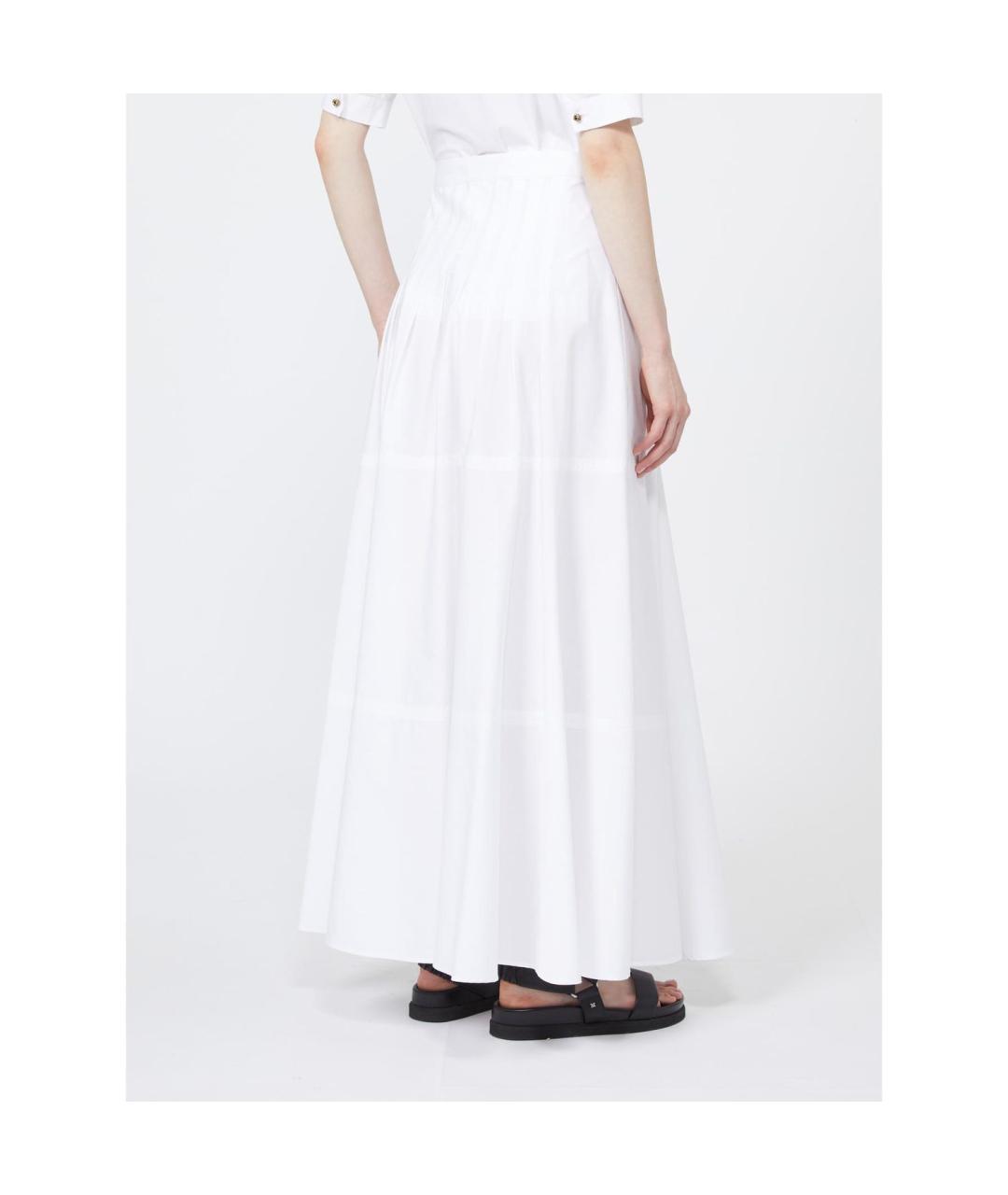MAX MARA STUDIO Белая хлопковая юбка макси, фото 2
