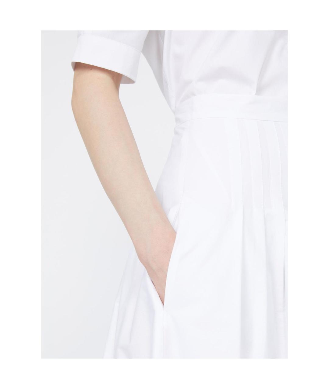 MAX MARA STUDIO Белая хлопковая юбка макси, фото 3