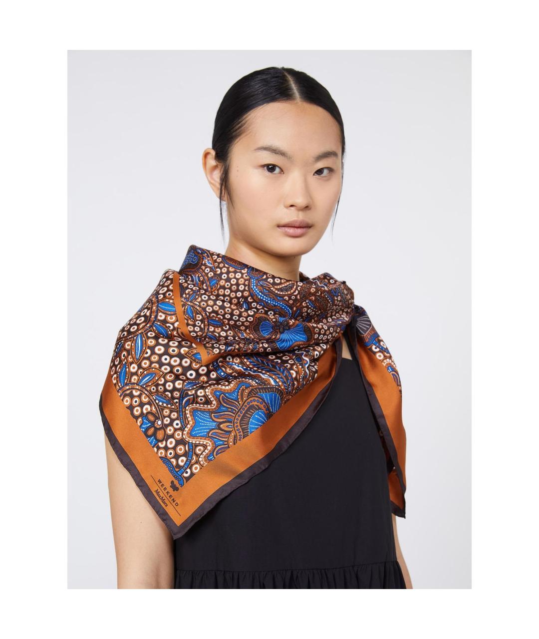 WEEKEND MAX MARA Мульти шелковый шарф, фото 3