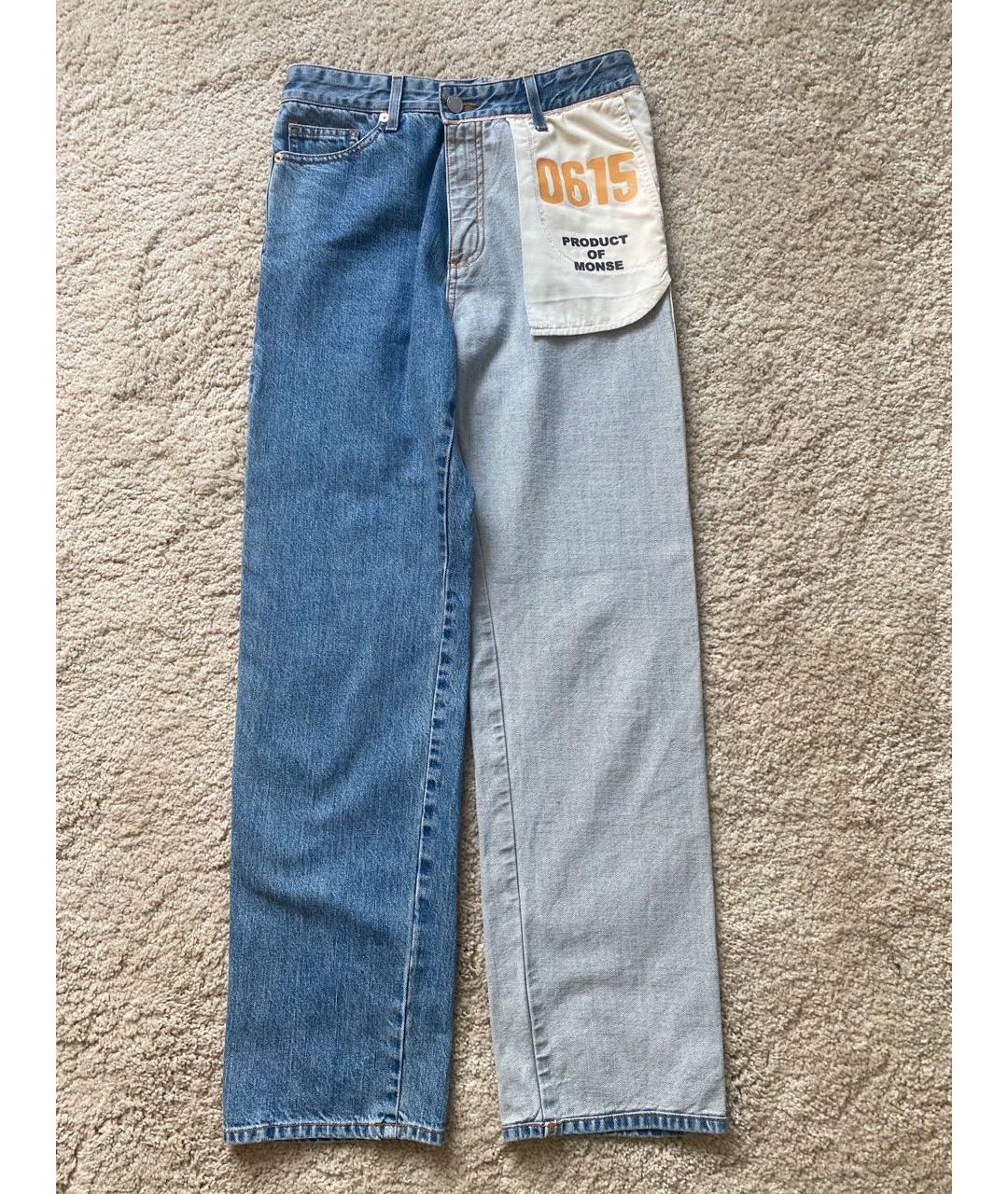 MONSE Голубые хлопковые прямые джинсы, фото 5