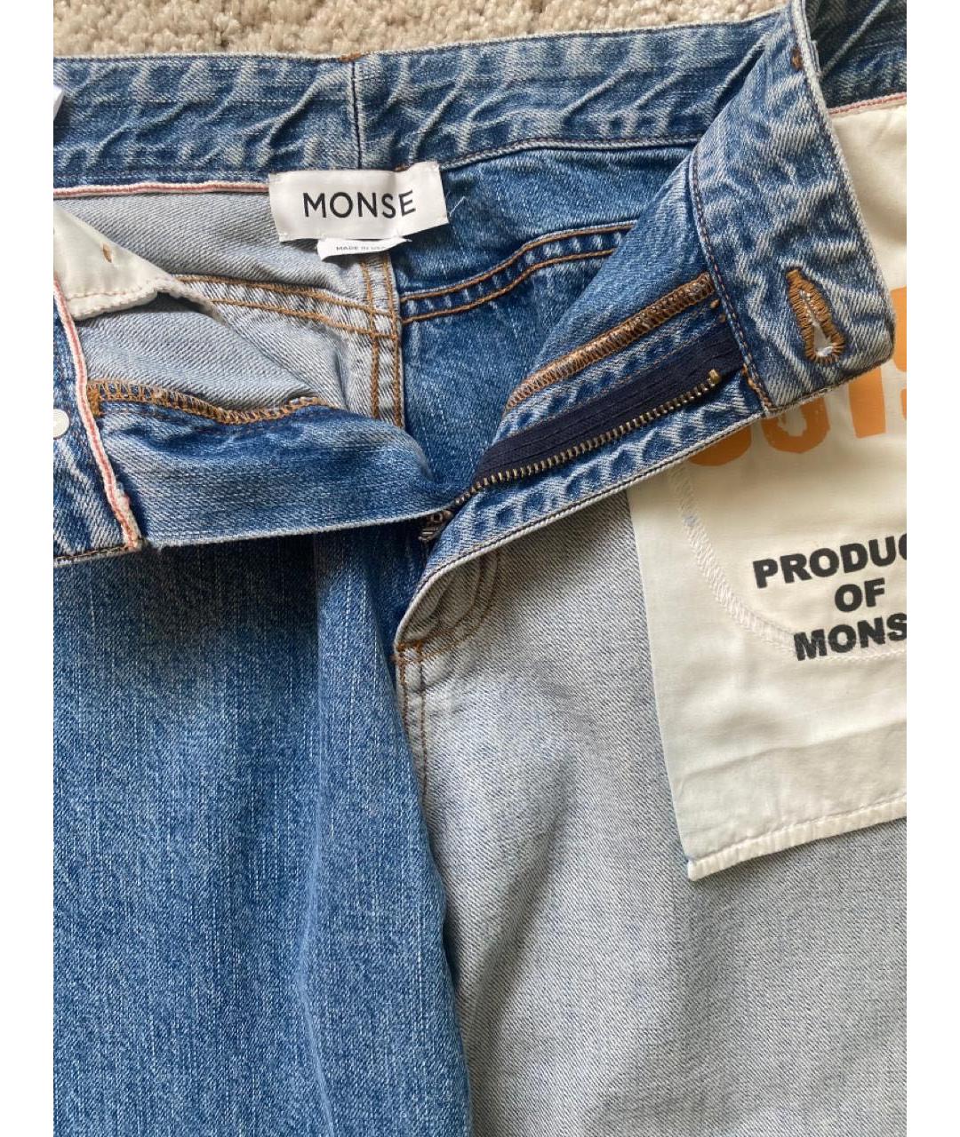 MONSE Голубые хлопковые прямые джинсы, фото 6