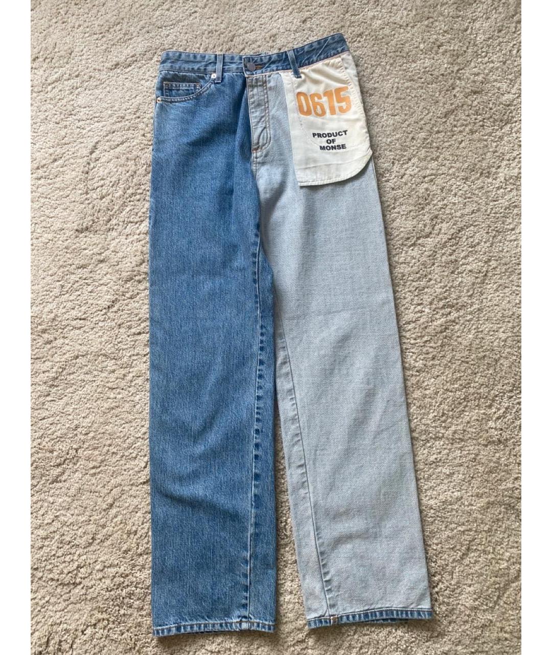 MONSE Голубые хлопковые прямые джинсы, фото 8