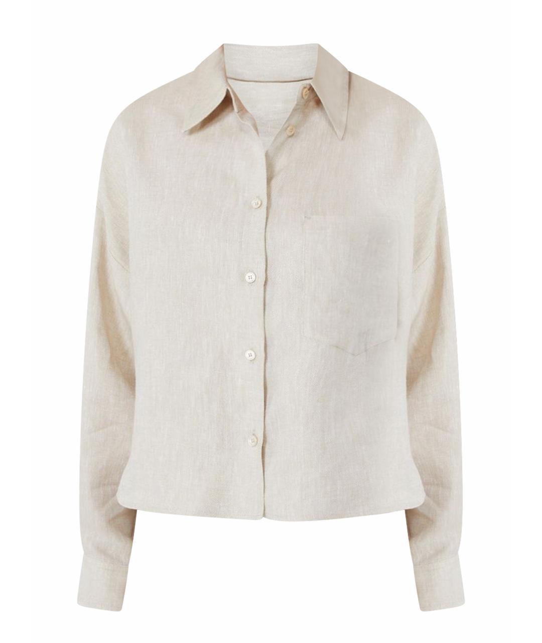 WEEKEND MAX MARA Бежевая льняная рубашка, фото 1