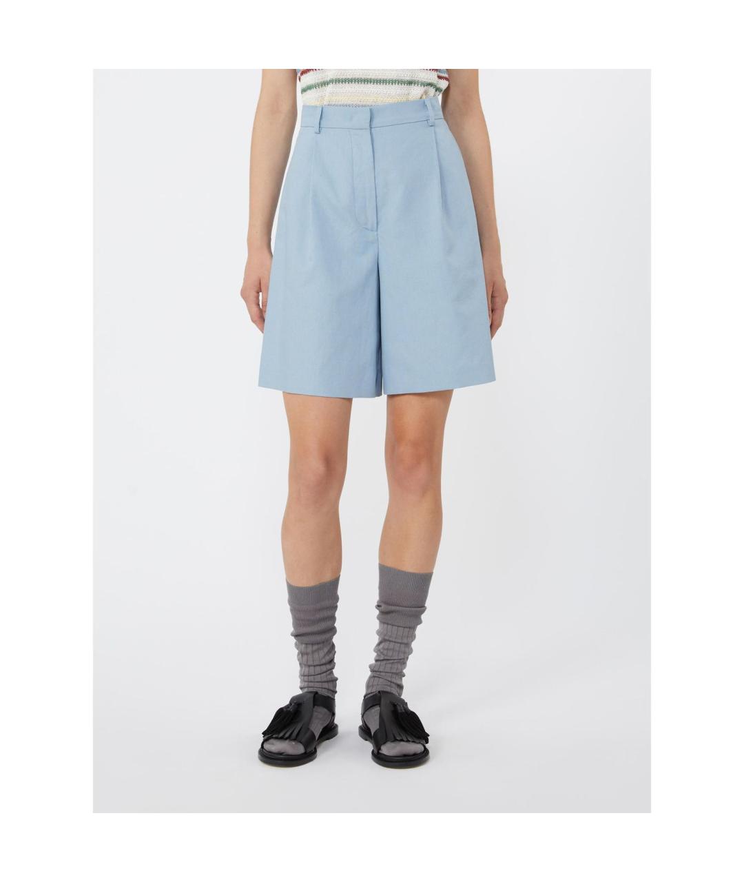 WEEKEND MAX MARA Синие хлопковые шорты, фото 3